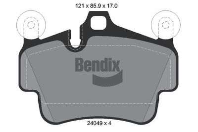 BPD1600 BENDIX Braking Комплект тормозных колодок, дисковый тормоз