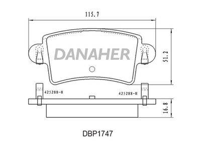 DBP1747 DANAHER Комплект тормозных колодок, дисковый тормоз
