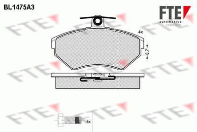 BL1475A3 FTE Комплект тормозных колодок, дисковый тормоз