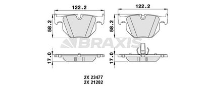 AA0230 BRAXIS Комплект тормозных колодок, дисковый тормоз