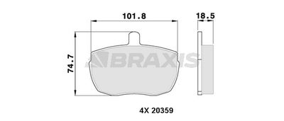 AA0304 BRAXIS Комплект тормозных колодок, дисковый тормоз