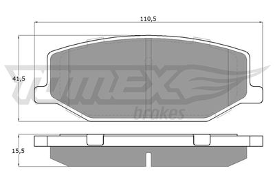 TX1936 TOMEX Brakes Комплект тормозных колодок, дисковый тормоз
