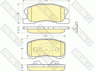 6132209 GIRLING Комплект тормозных колодок, дисковый тормоз