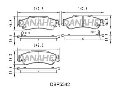 DBP5342 DANAHER Комплект тормозных колодок, дисковый тормоз