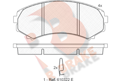 RB1374 R BRAKE Комплект тормозных колодок, дисковый тормоз