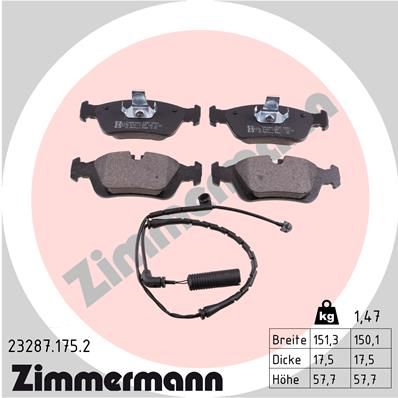 232871752 ZIMMERMANN Комплект тормозных колодок, дисковый тормоз