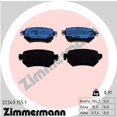 223491551 ZIMMERMANN Комплект тормозных колодок, дисковый тормоз