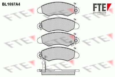 BL1697A4 FTE Комплект тормозных колодок, дисковый тормоз
