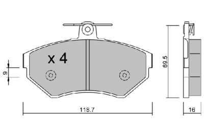 BPVW1024 AISIN Комплект тормозных колодок, дисковый тормоз