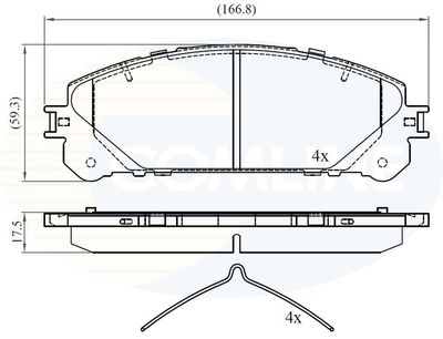 CBP02267 COMLINE Комплект тормозных колодок, дисковый тормоз