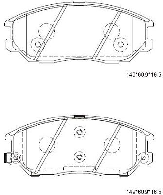 KD9729 ASIMCO Комплект тормозных колодок, дисковый тормоз