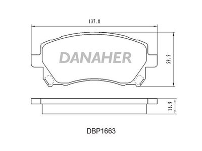 DBP1663 DANAHER Комплект тормозных колодок, дисковый тормоз