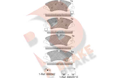 RB1957203 R BRAKE Комплект тормозных колодок, дисковый тормоз