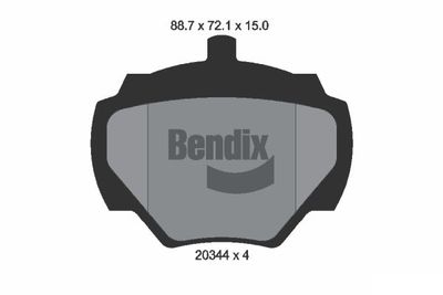 BPD1697 BENDIX Braking Комплект тормозных колодок, дисковый тормоз