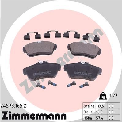 245781652 ZIMMERMANN Комплект тормозных колодок, дисковый тормоз