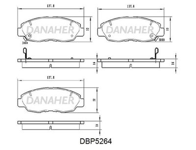 DBP5264 DANAHER Комплект тормозных колодок, дисковый тормоз