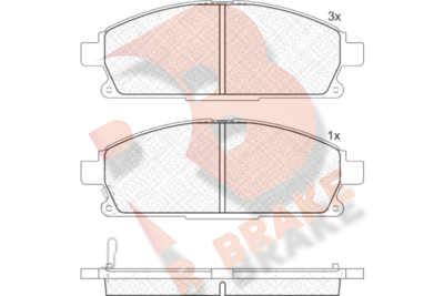 RB1521200 R BRAKE Комплект тормозных колодок, дисковый тормоз