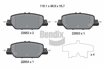 BPD2316 BENDIX Braking Комплект тормозных колодок, дисковый тормоз