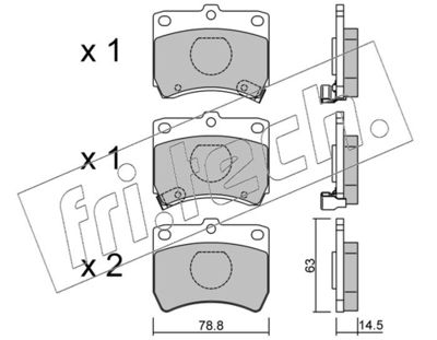 3790 fri.tech. Комплект тормозных колодок, дисковый тормоз