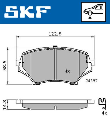 VKBP80592A SKF Комплект тормозных колодок, дисковый тормоз