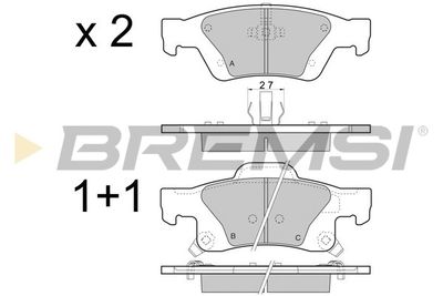 BP3461 BREMSI Комплект тормозных колодок, дисковый тормоз