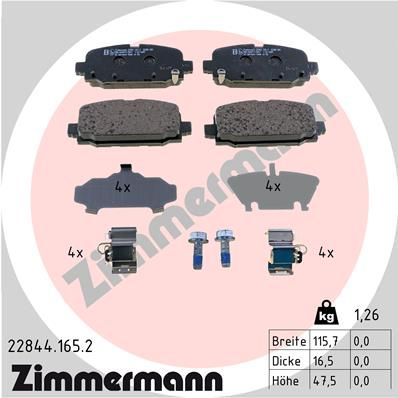 228441652 ZIMMERMANN Комплект тормозных колодок, дисковый тормоз