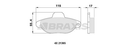AA0109 BRAXIS Комплект тормозных колодок, дисковый тормоз