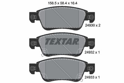 2493001 TEXTAR Комплект тормозных колодок, дисковый тормоз