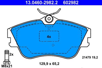 13046029822 ATE Комплект тормозных колодок, дисковый тормоз