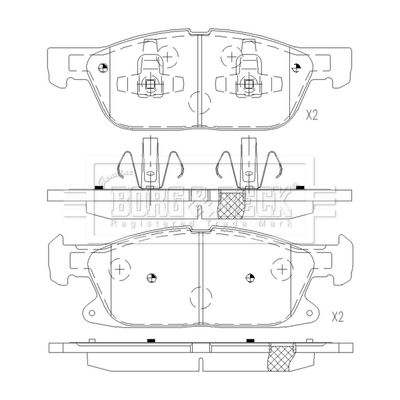 BBP2593 BORG & BECK Комплект тормозных колодок, дисковый тормоз