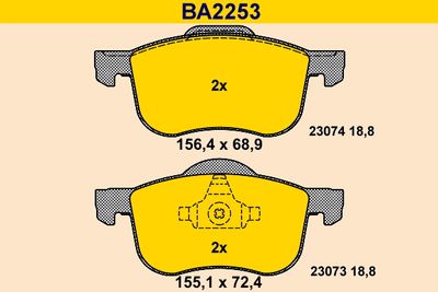 BA2253 BARUM Комплект тормозных колодок, дисковый тормоз