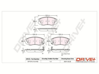 DP1010100192 Dr!ve+ Комплект тормозных колодок, дисковый тормоз