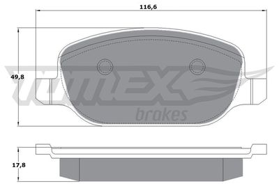 TX1770 TOMEX Brakes Комплект тормозных колодок, дисковый тормоз