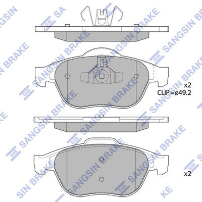 SP1802 Hi-Q Комплект тормозных колодок, дисковый тормоз