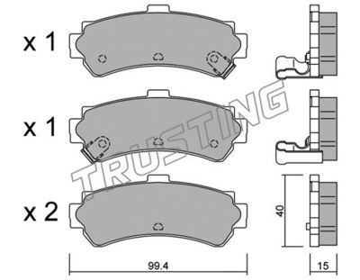 4180 TRUSTING Комплект тормозных колодок, дисковый тормоз