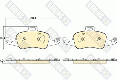 6121202 GIRLING Комплект тормозных колодок, дисковый тормоз