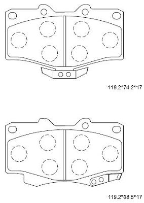 KD2203D ASIMCO Комплект тормозных колодок, дисковый тормоз