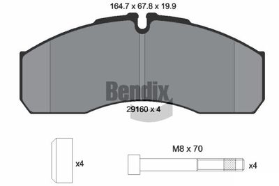 BPD1593 BENDIX Braking Комплект тормозных колодок, дисковый тормоз