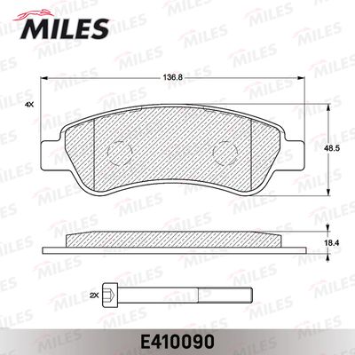 E410090 MILES Комплект тормозных колодок, дисковый тормоз