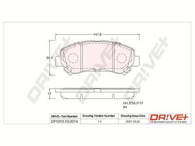 DP1010100014 Dr!ve+ Комплект тормозных колодок, дисковый тормоз