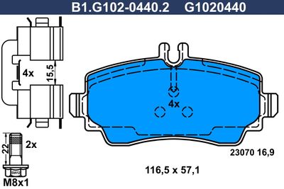 B1G10204402 GALFER Комплект тормозных колодок, дисковый тормоз