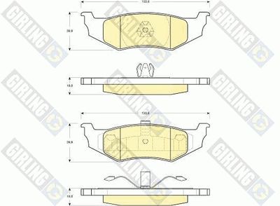 6141195 GIRLING Комплект тормозных колодок, дисковый тормоз