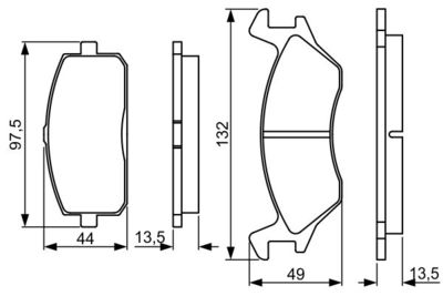 0986495361 BOSCH Комплект тормозных колодок, дисковый тормоз