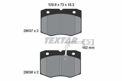 2903701 TEXTAR Комплект тормозных колодок, дисковый тормоз