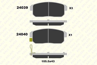 2403914405 KALE Комплект тормозных колодок, дисковый тормоз