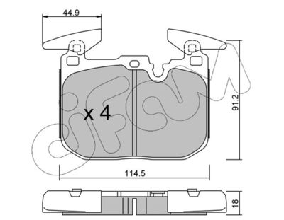 82210150 CIFAM Комплект тормозных колодок, дисковый тормоз