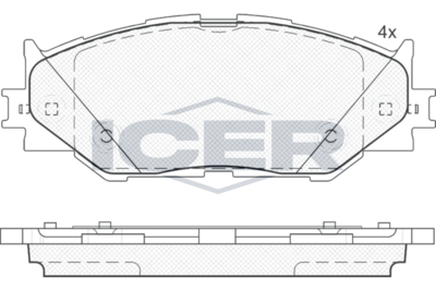 181750 ICER Комплект тормозных колодок, дисковый тормоз