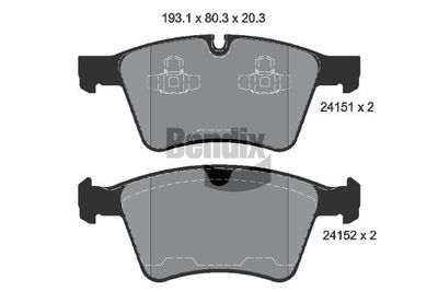 BPD2097 BENDIX Braking Комплект тормозных колодок, дисковый тормоз