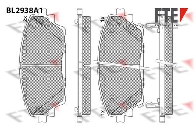 BL2938A1 FTE Комплект тормозных колодок, дисковый тормоз