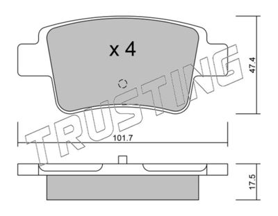 7210 TRUSTING Комплект тормозных колодок, дисковый тормоз